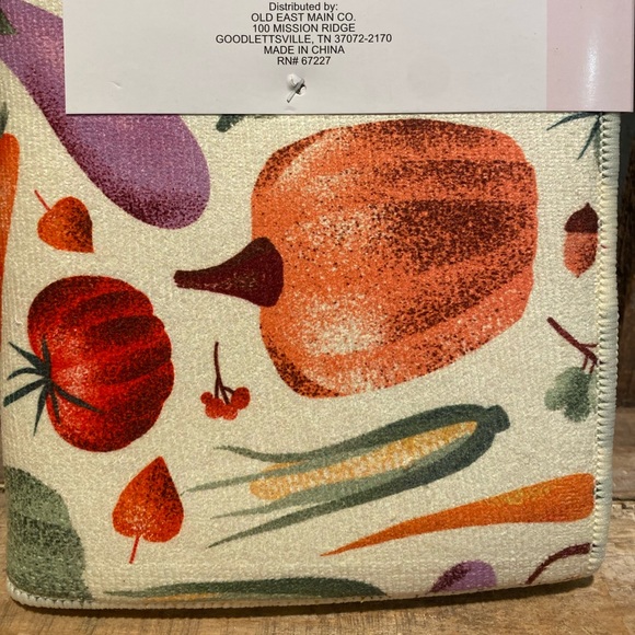 Farmhouse Dish Drying Mat, Vegtables Dish Drying Mat, Pumpkins Corncobs Eggplant - Picture 11 of 13